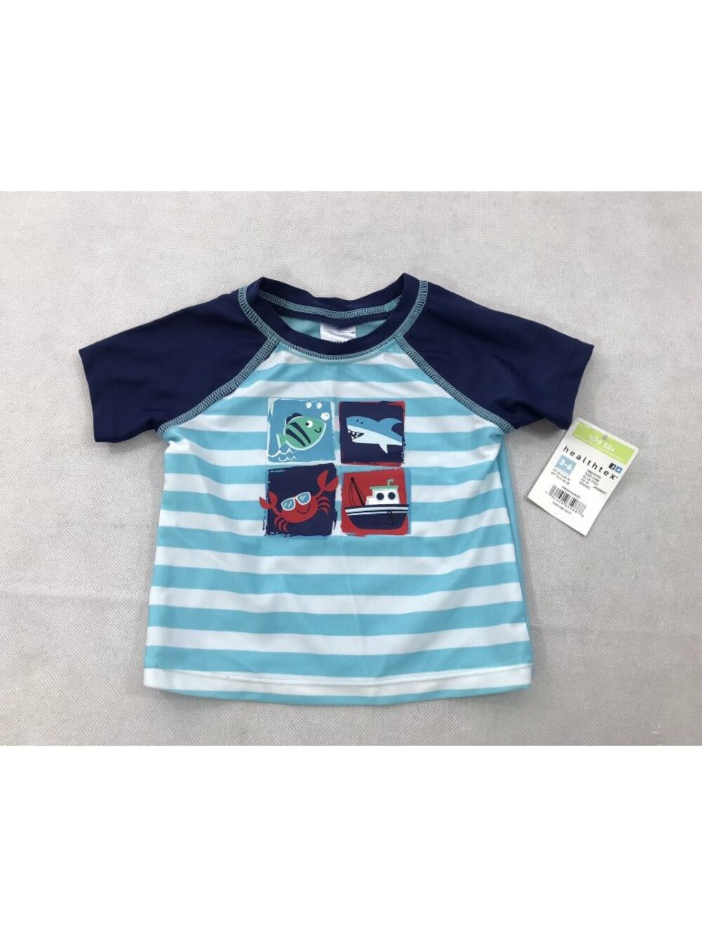 Healthtex Baby Rashguard Swim Top 3-6 Months Blue UPF 50 NWT